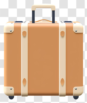 Brown Leather Suitcase - Beige Suitcase With Handles Illustration Transparent PNG