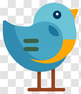 Cartoon - Blue And Yellow Bird Cartoon Illustration Transparent PNG