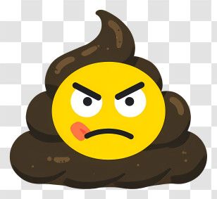 Pile Of Poo Emoji - Angry Emoji With Expression Transparent PNG