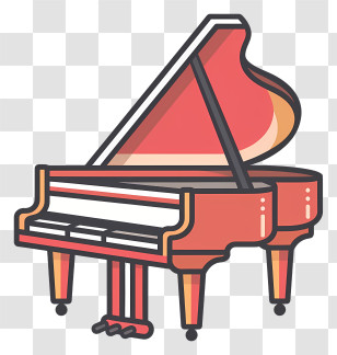 Piano - Cartoon Illustration Of A Grand Piano Transparent PNG