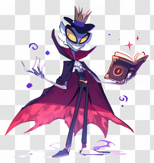 Stolas - Mysterious Cartoon Magician With Enchanted Book Transparent PNG