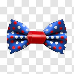Bow Tie Day - Blue Polka Dot Bow Tie Illustration Transparent PNG