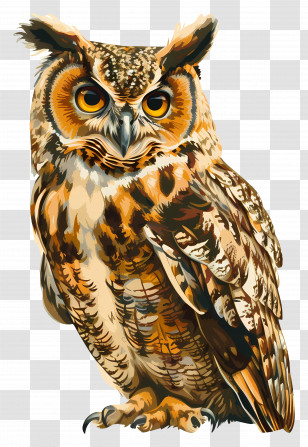 Owl - Owl Painting Art Transparent PNG