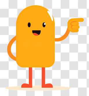 Cartoon Character Pointing - Cute Yellow Character Pointing Transparent PNG