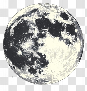 Full Moon - Detailed Full Moon Texture Illustration Transparent PNG