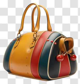 Bowling Bag - Colorful Handbag With Stripes Transparent PNG