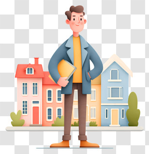 Real Estate Agent - Real Estate Agent With Houses Transparent PNG