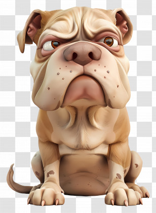 3d Dog - Bulldog Illustration Transparent PNG