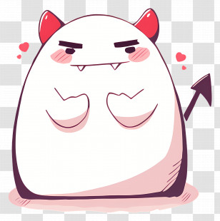 Flork Demon - Cute Devil Character Doodle Transparent PNG