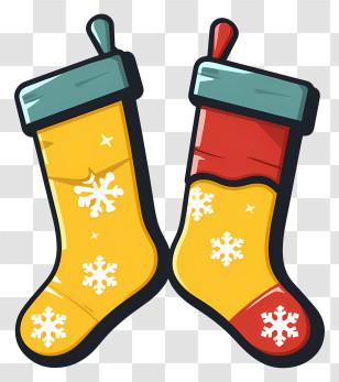 Cotton Socks - Decorative Christmas Stockings With Snowflakes Transparent PNG