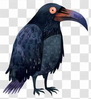 Cartoon Raven - Black Crow Illustration Transparent PNG