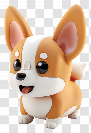 Corgi Puppy - Adorable Cartoon Corgi Dog Transparent PNG