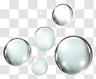 Sketch Style Soap Bubbles - Transparent Silver Soap Bubbles With Gentle Reflections Transparent PNG