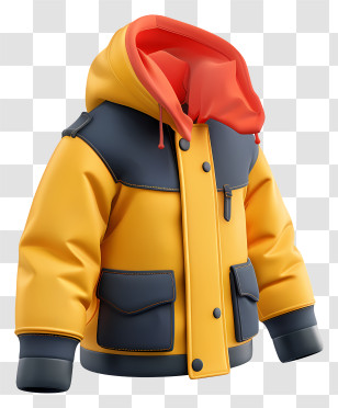 Jacket - Yellow Jacket With Hood Transparent PNG