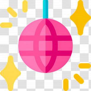 Mirror Ball - Shiny Pink Disco Ball Transparent PNG