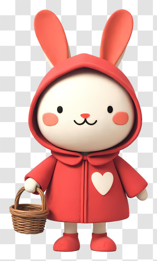 Cute Cartoon Bunny - Bunny In Red Hood Transparent PNG