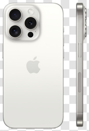 Iphone 15 Pro - White Smartphone With Advanced Triple Camera Transparent PNG