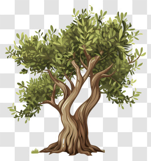 Olive Tree - Detailed Olive Tree Illustration Transparent PNG