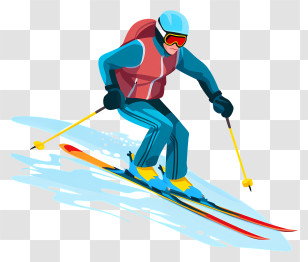 Skier - Downhill Skier Enjoying Winter Sports Transparent PNG