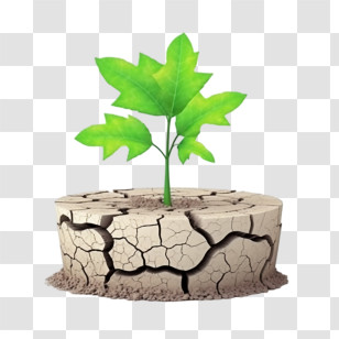 Combat Desertification
 - Green Sapling Growing On Cracked Earth Illustration Transparent PNG