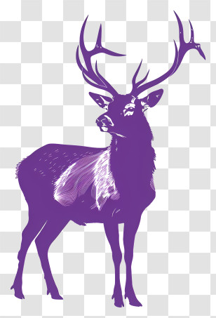 Deer Silhouette - Purple Deer Art Illustration Transparent PNG