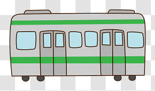 Icon - Cartoon Green Stripe Train Illustration Transparent PNG