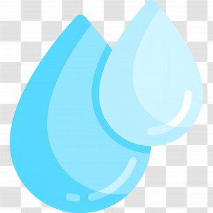 Water Drop - Blue Water Droplets Icon For Hydration Or Clean Water Concept Transparent PNG
