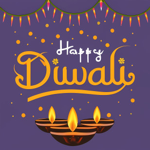 Diwali - Happy Diwali With Lamps And Lights Transparent PNG