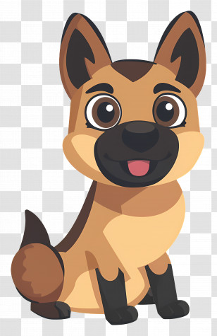 Dog German Shepherd - Cute Cartoon Dog Transparent PNG