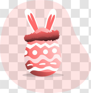Easter Egg - Pink Easter Egg With Bunny Ears Transparent PNG