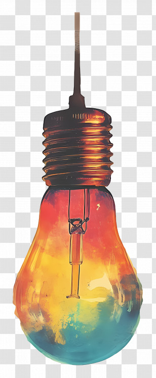 Light Bulb - Colorful Light Bulb Transparent PNG