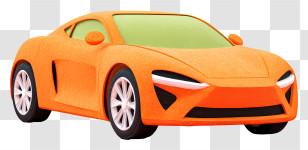 Orange Sports Car - Modern Orange Sports Car Transparent PNG