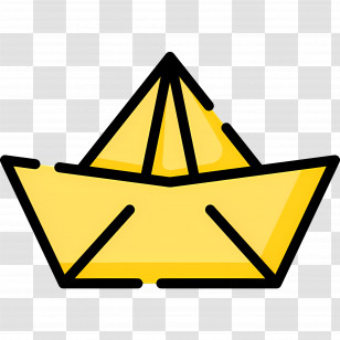 Paper Boat - Yellow Paper Boat Cartoon Transparent PNG