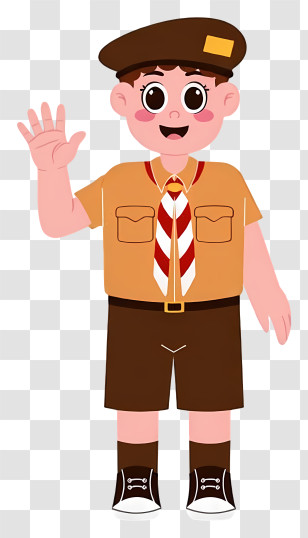 Boy Scout Uniform - Boy Scout In Uniform Saluting Transparent PNG