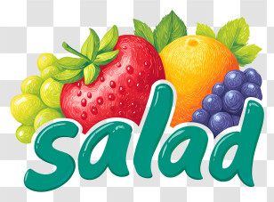 Salad Logo - Colorful Fruit Salad Illustration Transparent PNG