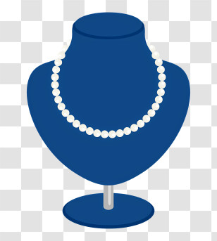 Clipart - Pearl Necklace On Display Transparent PNG