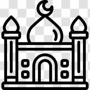 Mosque - Minimalistic Mosque Line Art Illustration Transparent PNG