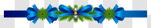 Blue Butterfly - Blue Ornamental Ribbon Decoration Transparent PNG