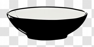 Dish - Black And White Simple Ceramic Bowl Transparent PNG