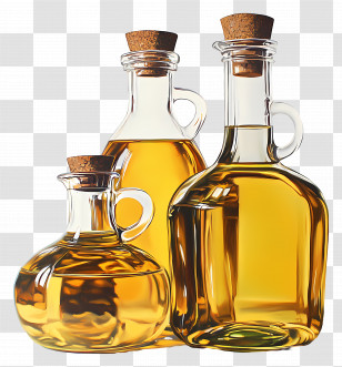 Cooking Oil - Assorted Oil Bottles Transparent PNG