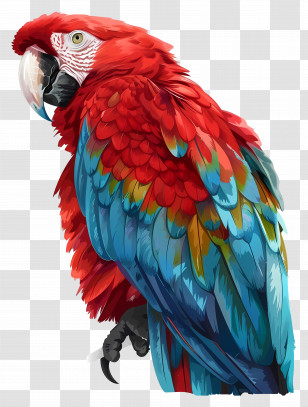 Macaw - Exotic Red And Blue Macaw Parrot Illustration Transparent PNG