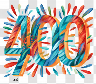 Number 400 - Colorful 400 Celebration Transparent PNG