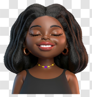 3d Cartoon - Smiling Girl Cartoon Character Transparent PNG