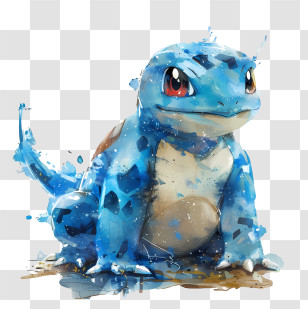 Pokemon - Watercolor Squirtle Cartoon Character Transparent PNG
