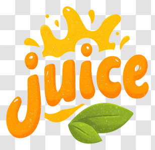 Juice Logo - Juice Text With Orange Splash Transparent PNG