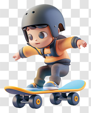 Boy Riding Skateboard - Boy Skating On A Skateboard In Sports Gear Transparent PNG