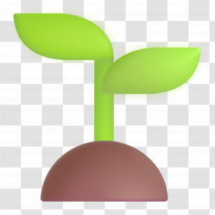 Seedling Emoji - Green Sprout Emerging From Soil Transparent PNG