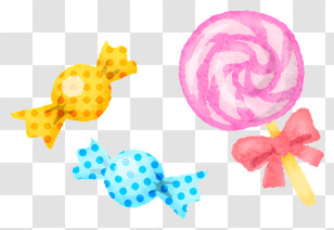 Food - Colorful Candy And Lollipop Illustration Transparent PNG