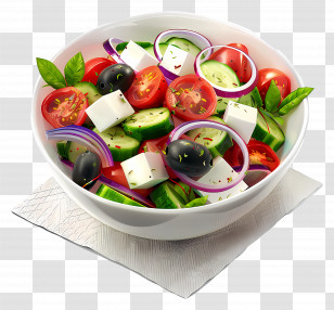 Greek Salad - Fresh Greek Salad Bowl With Vegetables Transparent PNG