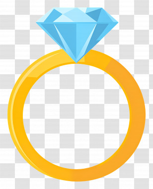 Wedding Ring - Blue Diamond Ring Illustration Transparent PNG